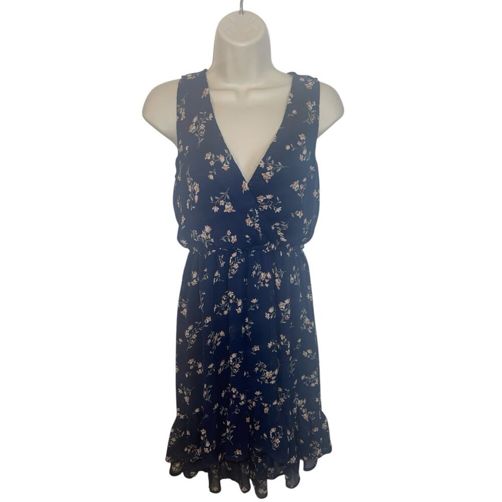 ALTAR'D STATE Women's Size Small Navy Blue Floral Dress Hi-Low Hem